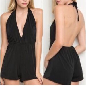 Brandy Melville | RARE Black Halter Romper